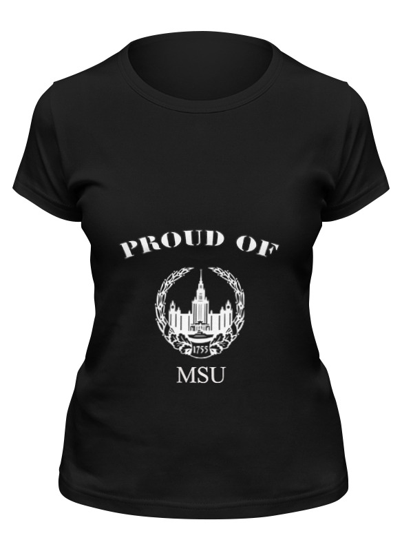 

Футболка женская Printio Proud of msu черная S, Черный, Proud of msu