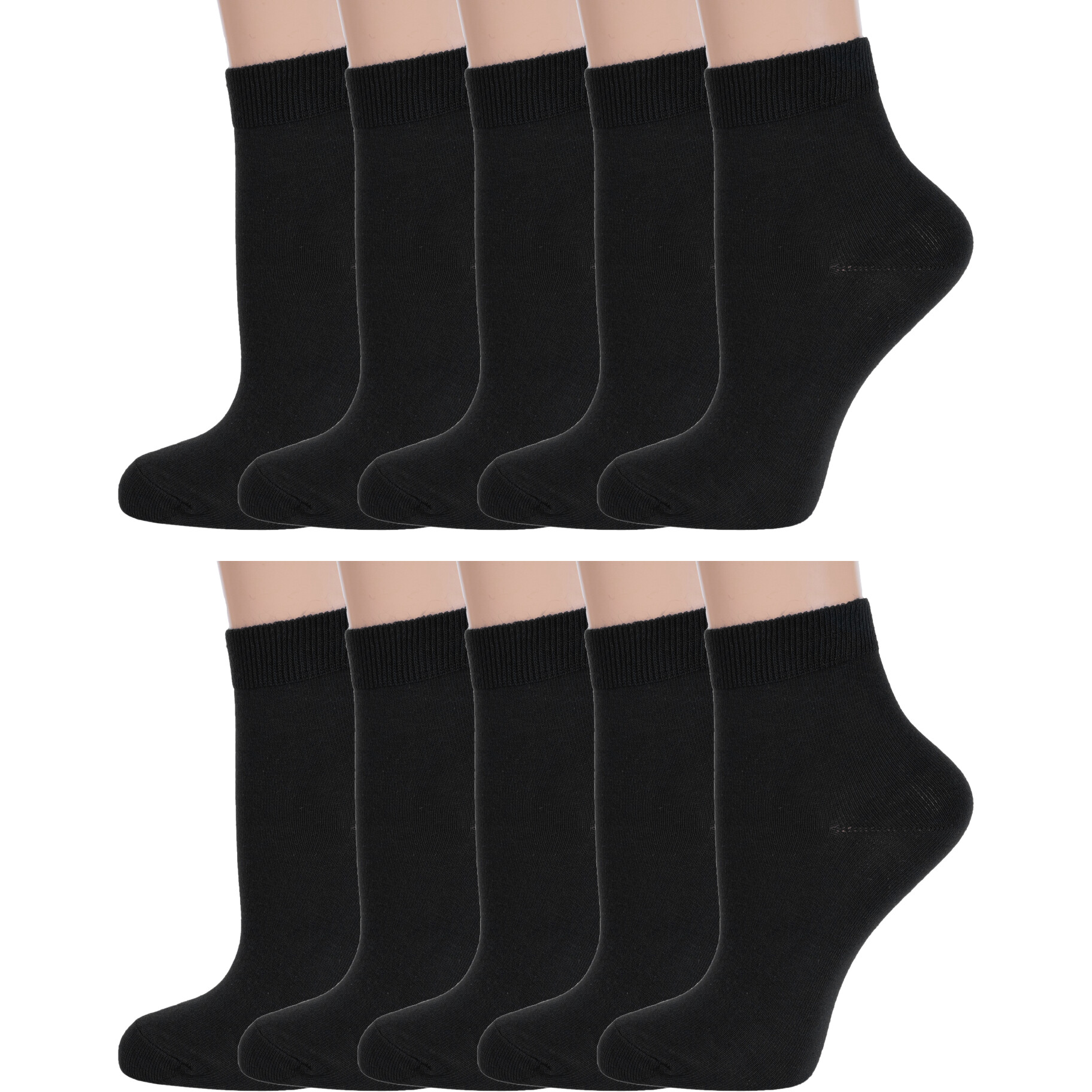 Комплект носков женских Rusocks 10-С-420/1 черных 23-25, 10 пар