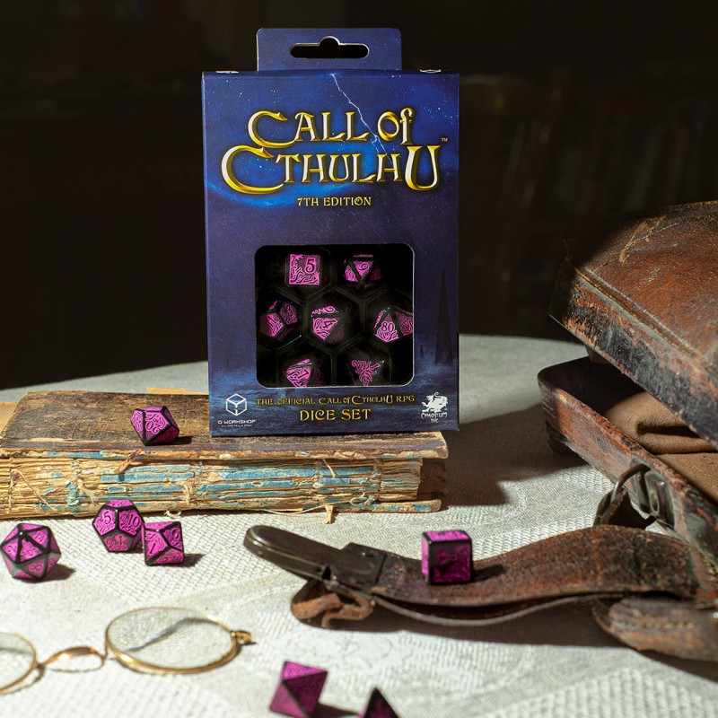 

Набор кубиков Q-Workshop Call of Cthulhu 7th Edition: Black & magenta для настольных игр, Розовый;черный, Black & magenta