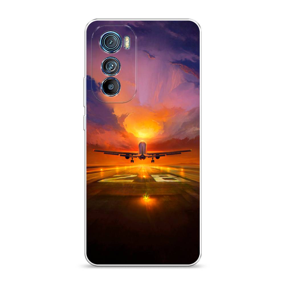 

Чехол на Motorola Edge 30 "Самолет на посадке", Оранжевый;синий, 243250-6