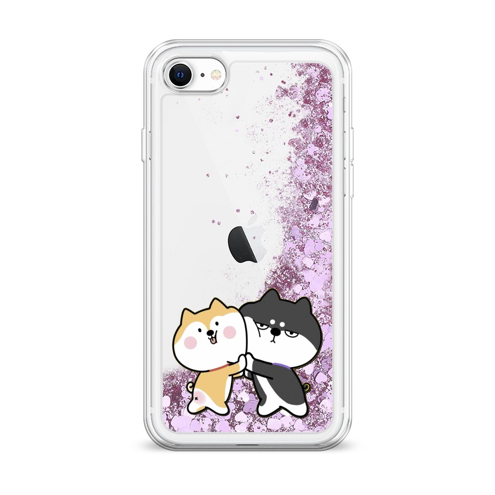 

Жидкий чехол с блестками "Обнимашки акита" на Apple iPhone SE 2020, 12494-1