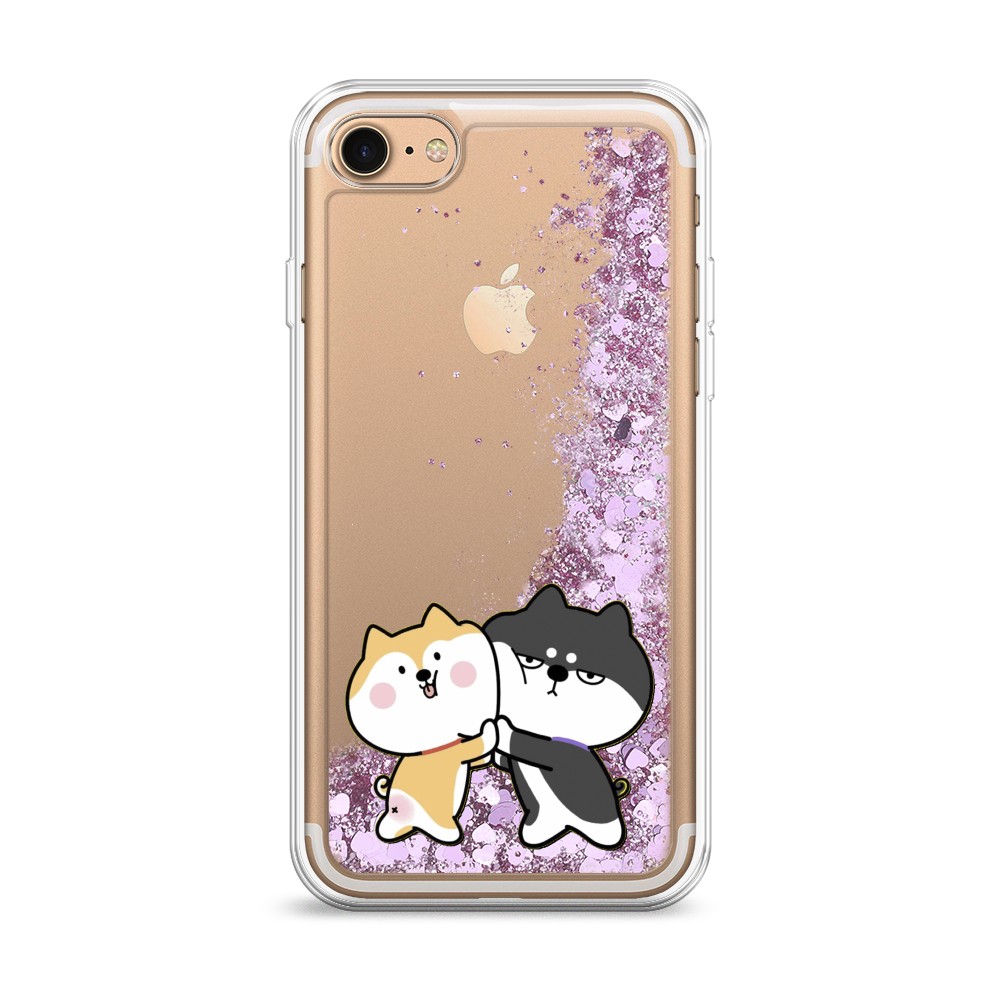 

Жидкий чехол с блестками "Обнимашки акита" на Apple iPhone 8, 10894-1