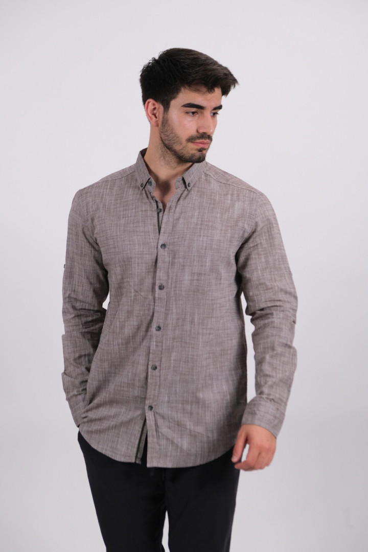 

Рубашка мужская Manche MJ22S111871 коричневая M (товары доставляются из-за рубежа), MJ22S111871