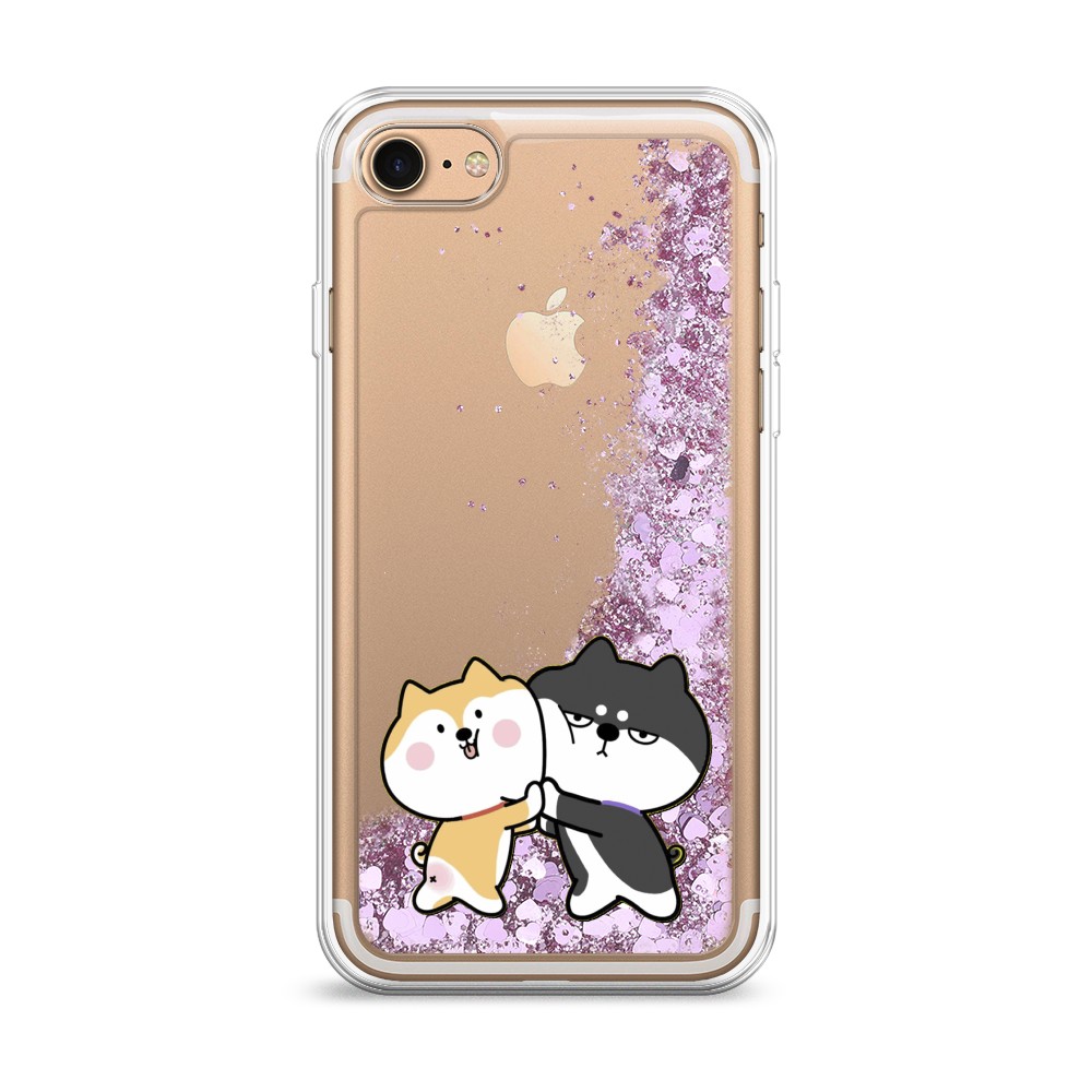 

Жидкий чехол с блестками "Обнимашки акита" на Apple iPhone 7, 10694-1