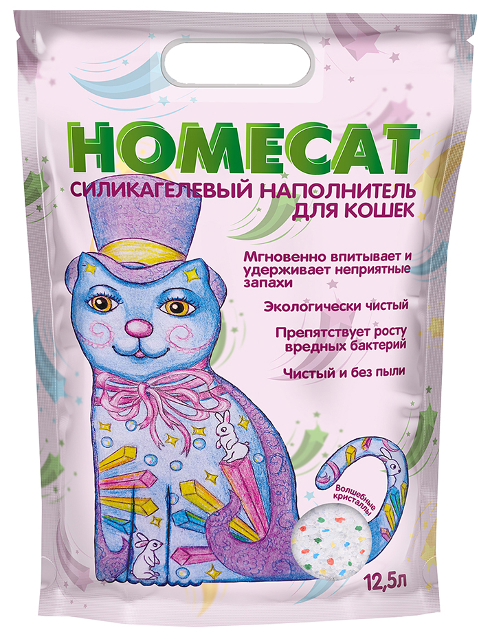 фото Homecat homecat волшебные кристаллы наполнитель силикагелевый для туалета кошек (12,5 л х