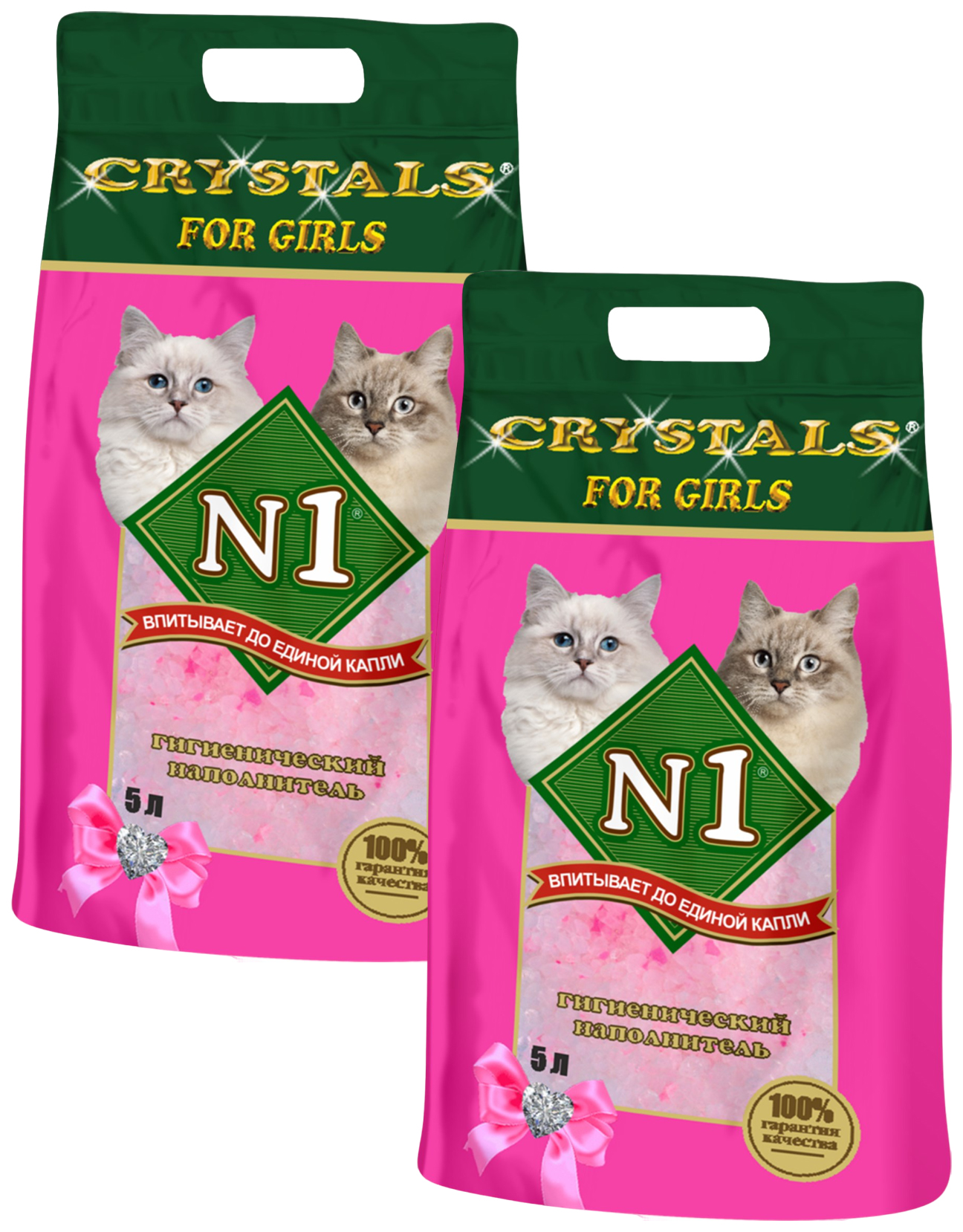 фото № 1 № 1 crystals for girls наполнитель силикагелевый для туалета кошечек (5 + 5 л) n1