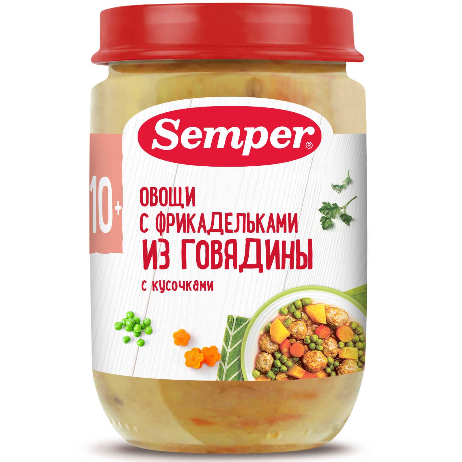 Пюре мясное Semper Овощи с фрикадельками из говядины с 10 мес. 190 г