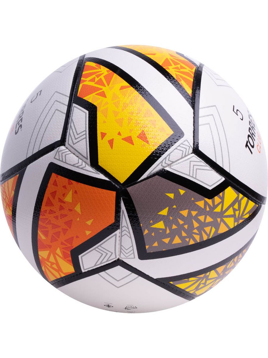 

Мяч футбольный TORRES Club р. бел-оранж-желтый, Белый;желтый;оранжевый, Club