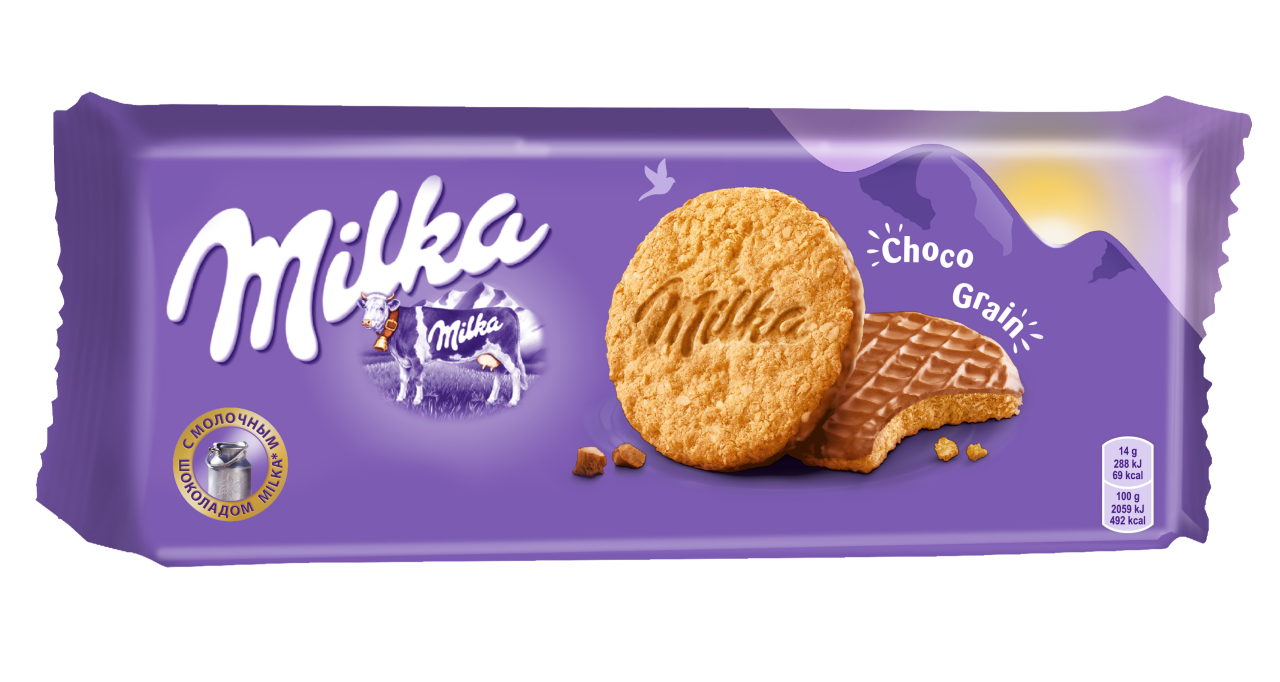 фото Печенье овсяное milka с молочным шоколадом 168 г