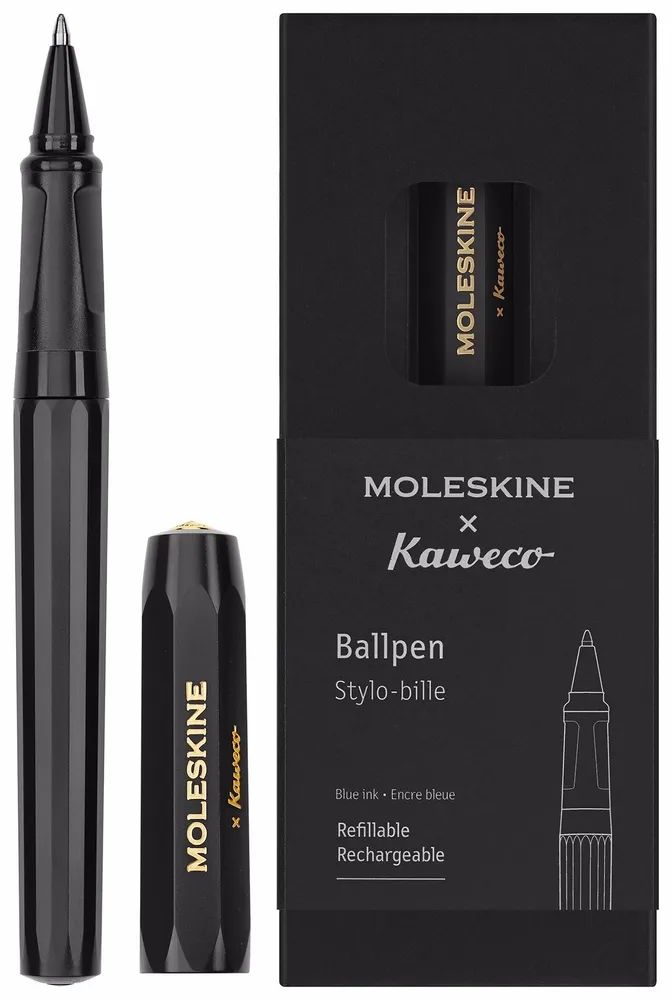 

Ручка шариковая Moleskine Kaweco 1 мм синие чернила сменный стержень
