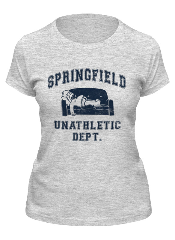 

Футболка женская Printio Springfield unathletic dept серая XL, Springfield unathletic dept
