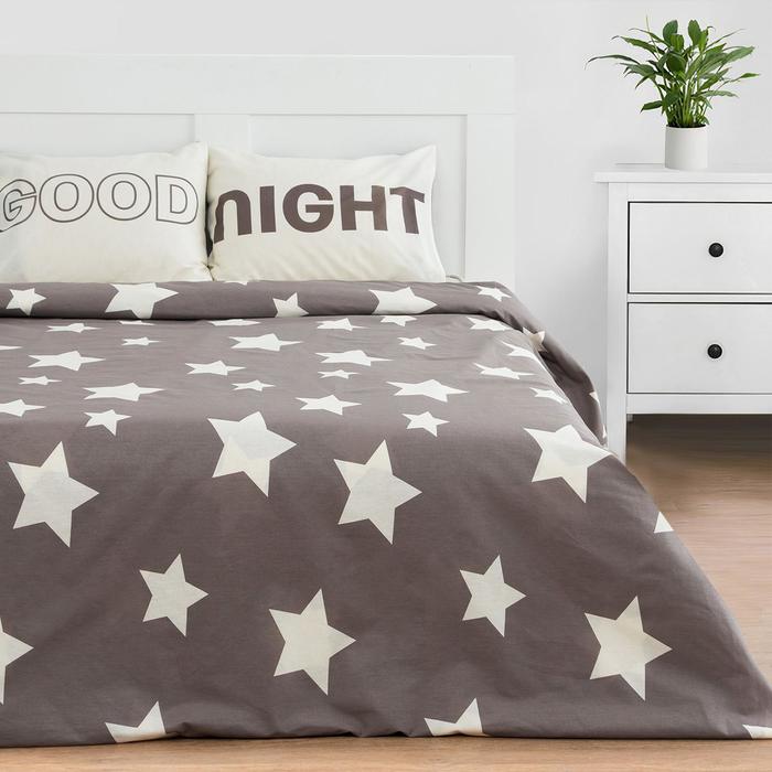 

Комплект: пододеяльник и 2 наволочки Good night 175x215 см, 50x70 см - 2 шт, 100% хлопок, Этель: Good night