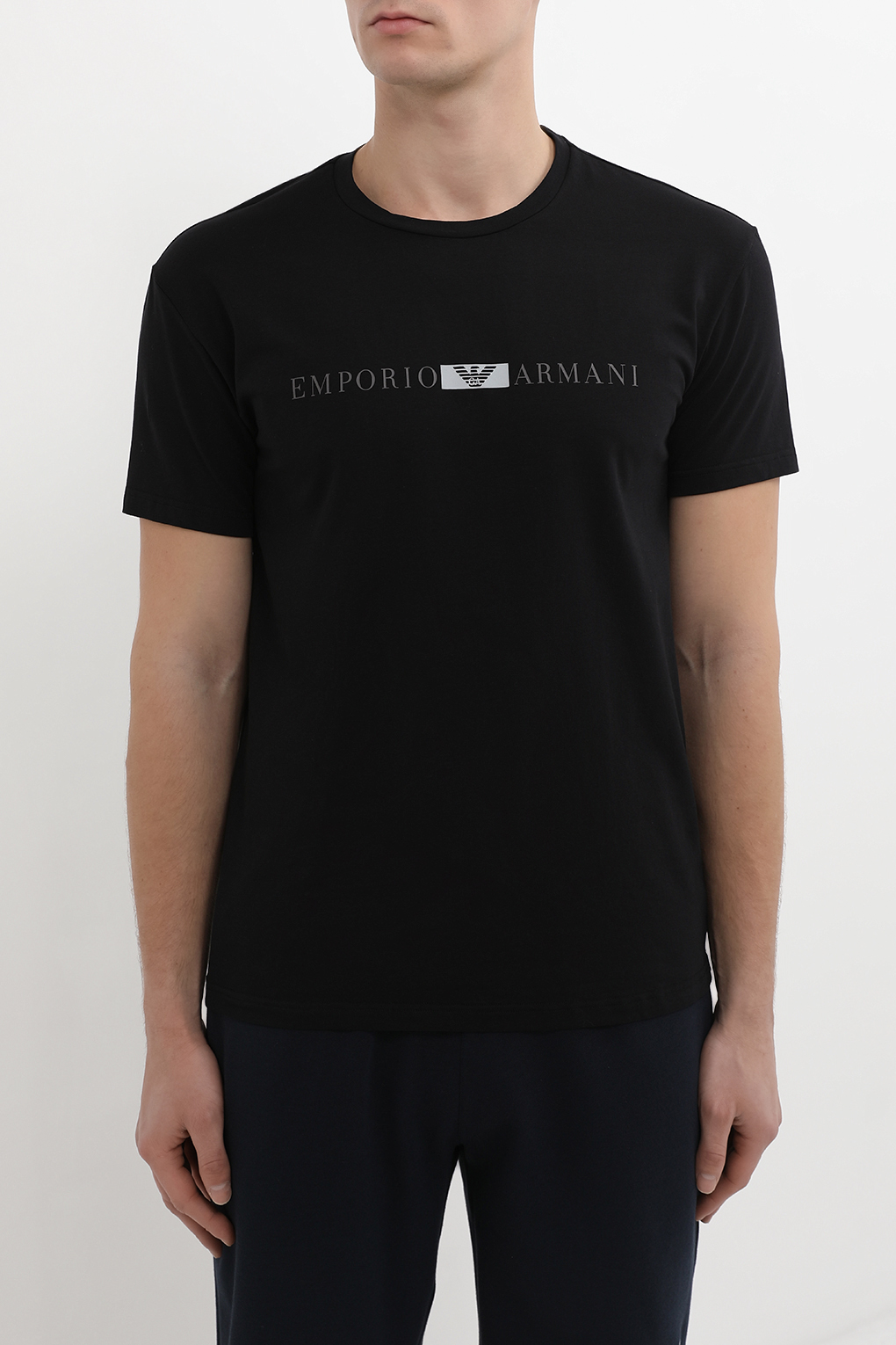 

Футболка мужская EMPORIO ARMANI 111971 4F525 черная S, Черный, 111971 4F525