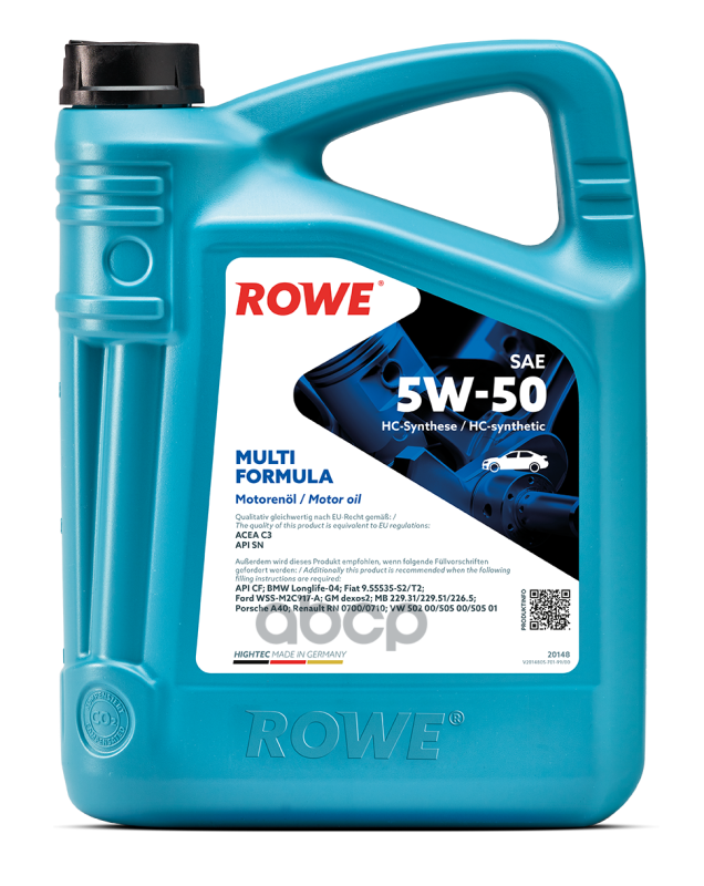 

Моторное масло ROWE 20148-0050-99 Hightec Multi Formula 5w50 5л