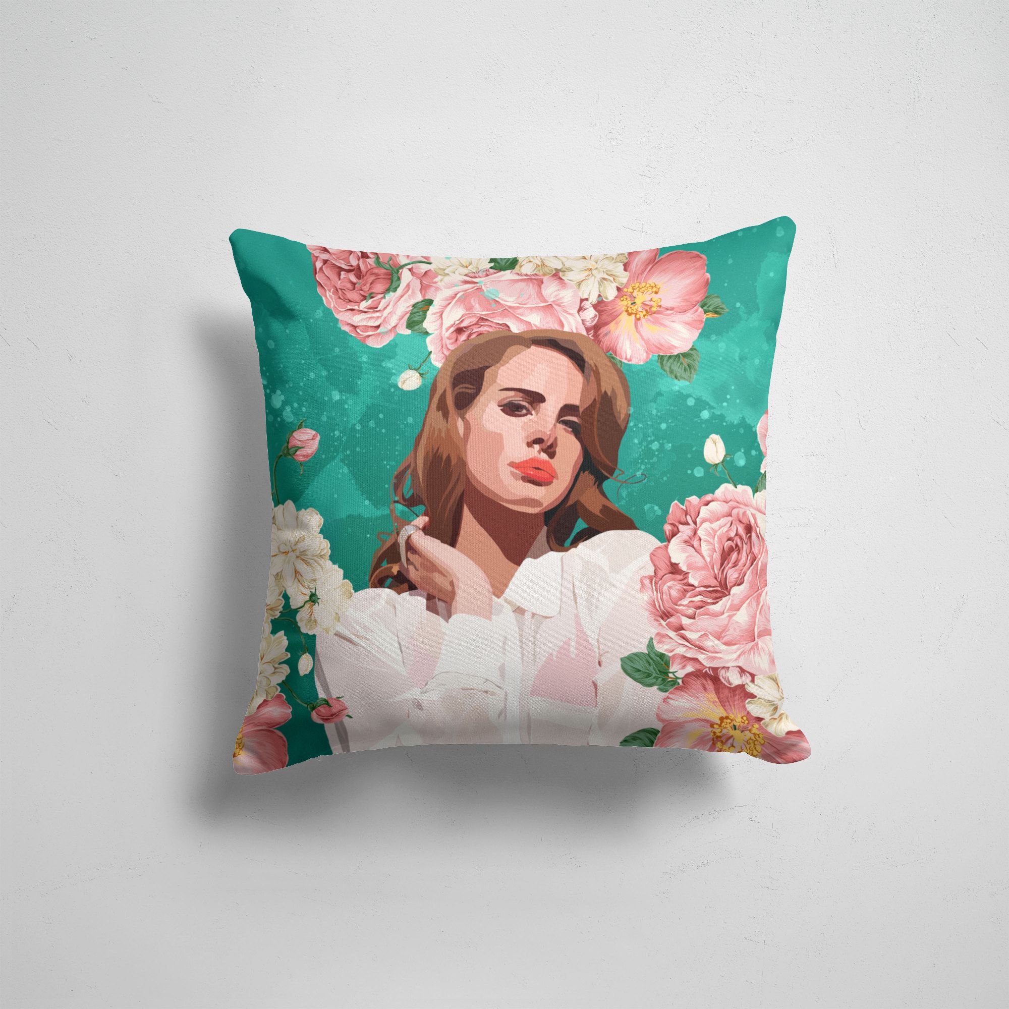 

Подушка декоративная 45х45см Разная музыка Lana Del Rey, Разноцветный