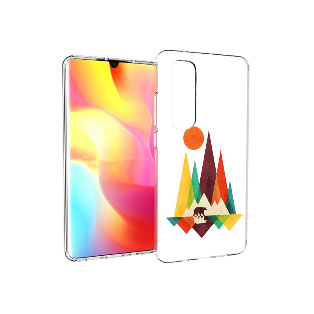 

Чехол MyPads Tocco для Xiaomi Mi Note 10 Lite нарисованные горы с медведем, Прозрачный, Tocco