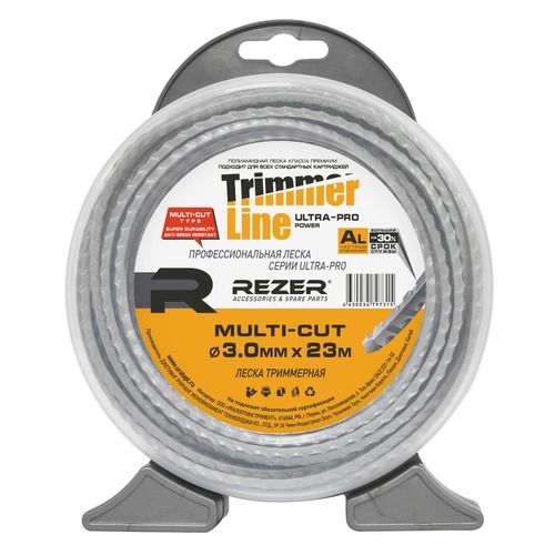 

Леска для триммеров REZER Ultra-pro MULTI-CUT, 3мм, 23м 03.007.00153, Серый, Ultra-pro MULTI-CUT