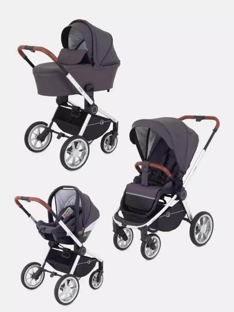 

Коляска детская 3 в 1 RANT FLEX 2022 от 0 до 36 месяцев RA071 Moon Grey, Flex 3in1 2022