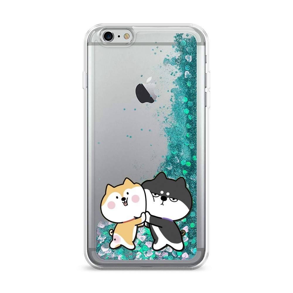 

Жидкий чехол с блестками "Обнимашки акита" на Apple iPhone 6 Plus, 10595-1