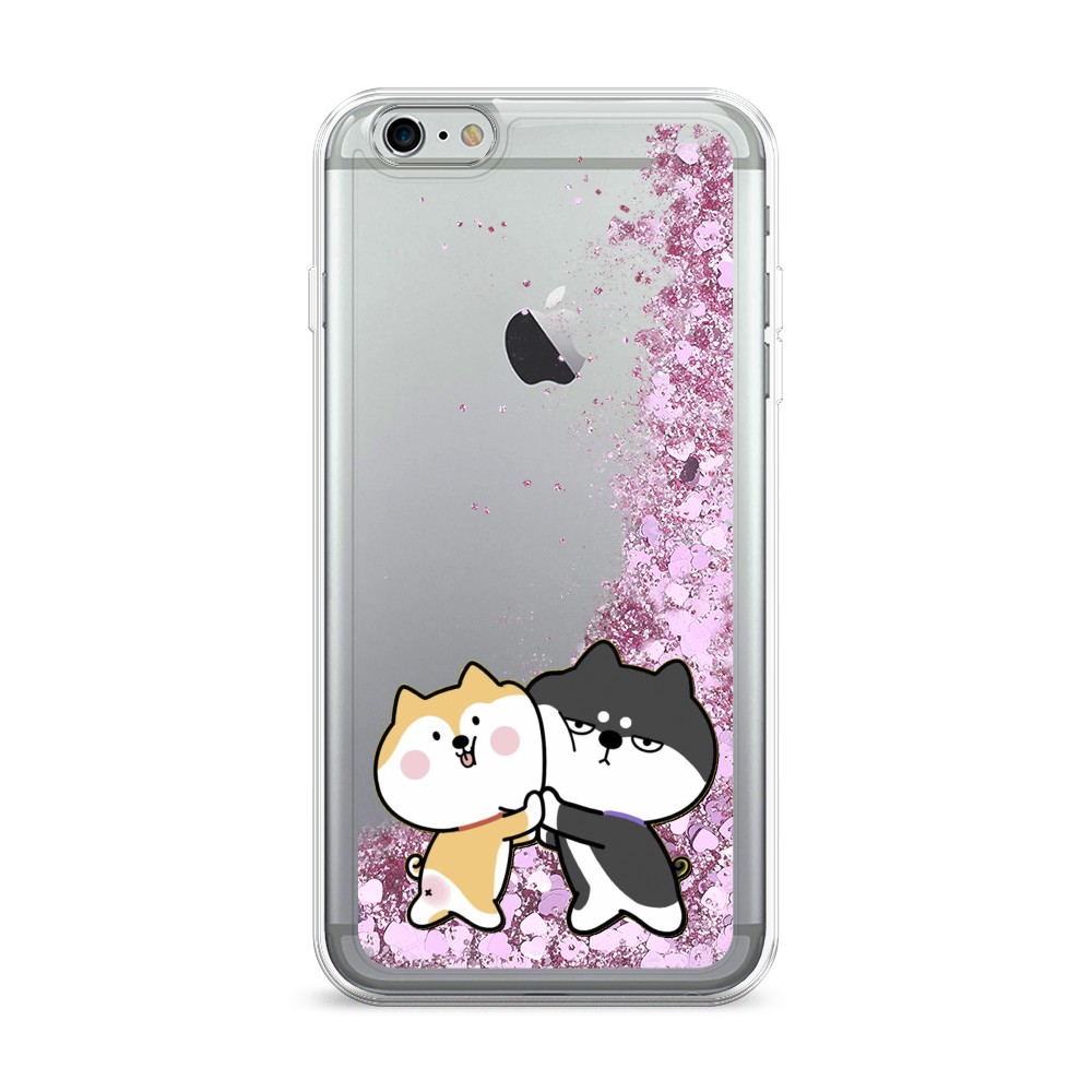 

Жидкий чехол с блестками "Обнимашки акита" на Apple iPhone 6 Plus, 10594-1