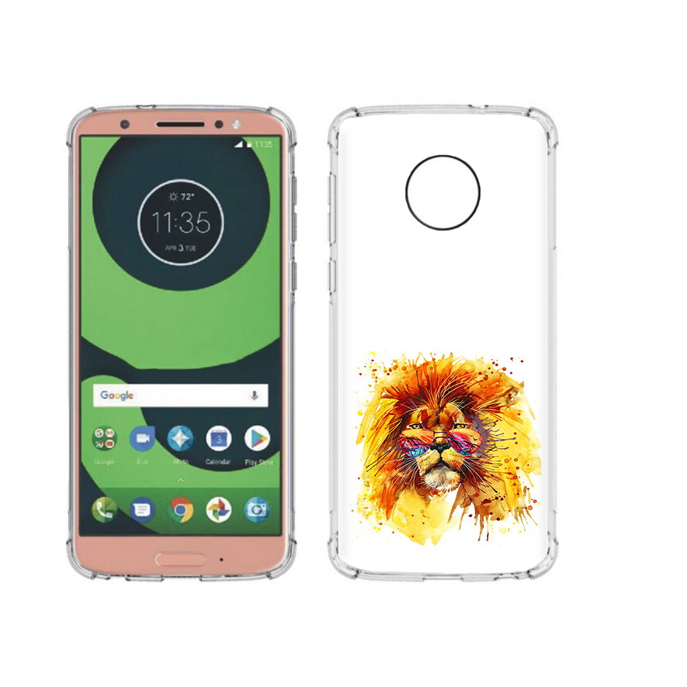 

Чехол MyPads Tocco для Motorola Moto G6 лев в очках (PT99805.376.436), Прозрачный, Tocco
