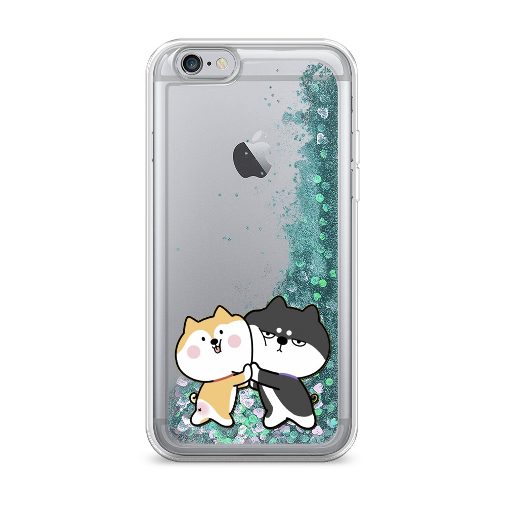

Жидкий чехол с блестками "Обнимашки акита" на Apple iPhone 6, 10495-1