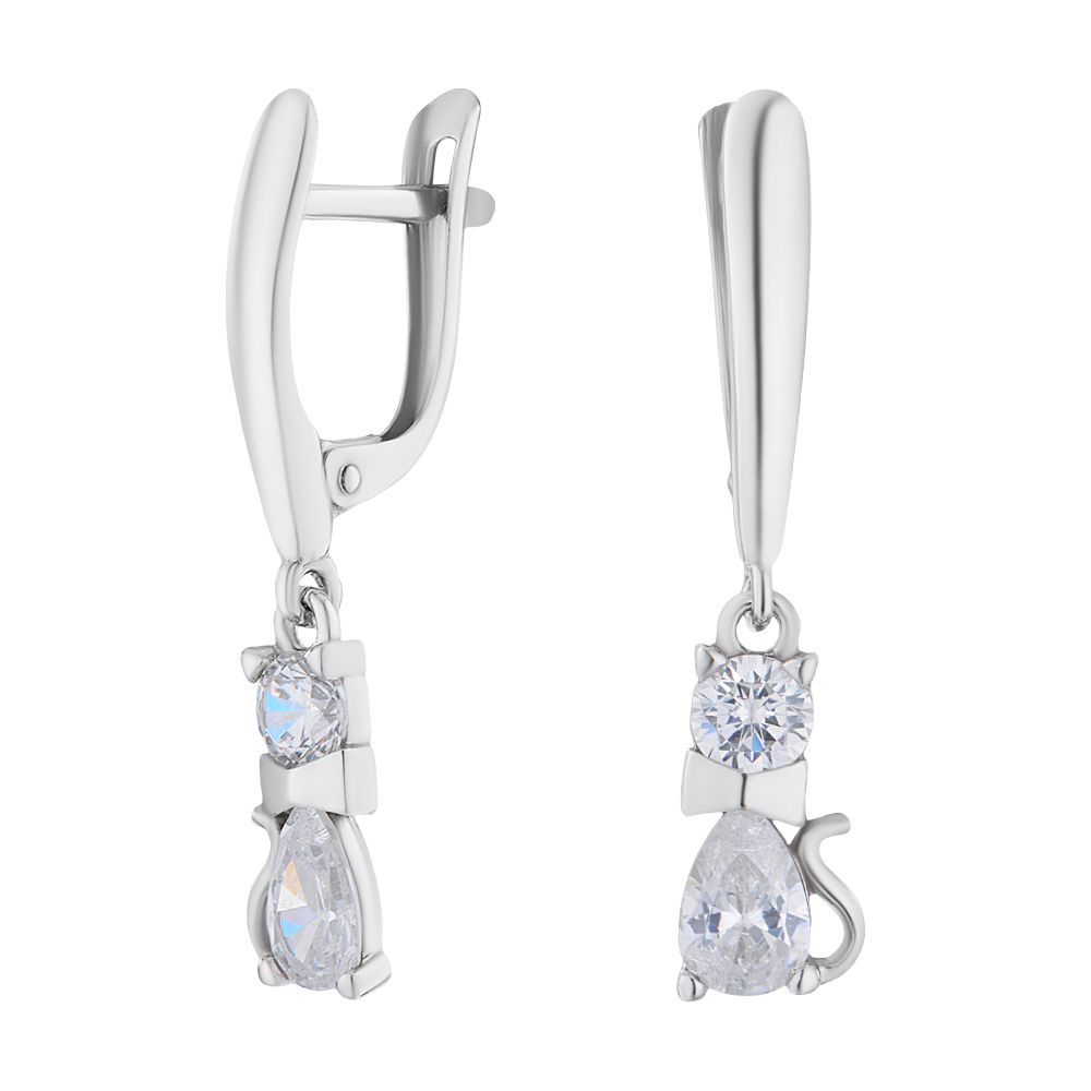 

Серьги подвески из серебра ЮВЕЛИР КАРАТ 21210054/9, фианит, 21210054/9