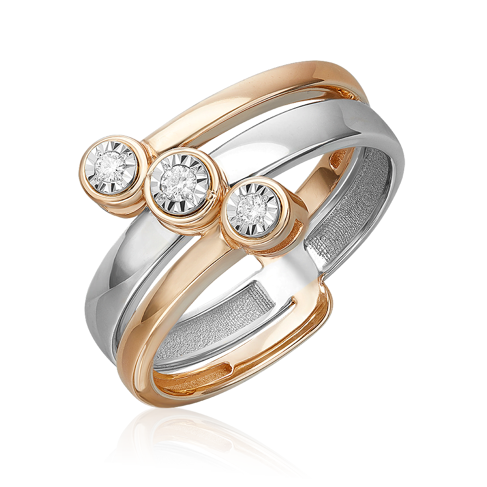 

Кольцо из белого/красного золота р. , PLATINA jewelry 01-5740-00-101-1111, бриллиант, 01-5740-00-101-1111