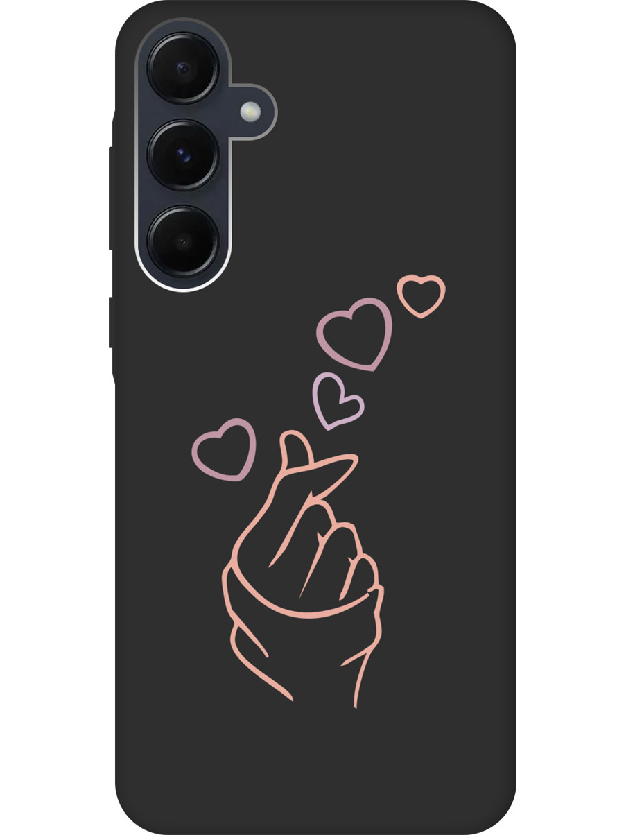 

Силиконовый чехол на Samsung Galaxy A55 с рисунком "K-Heart" Soft Touch черный, Черный;розовый;фиолетовый, 20012127