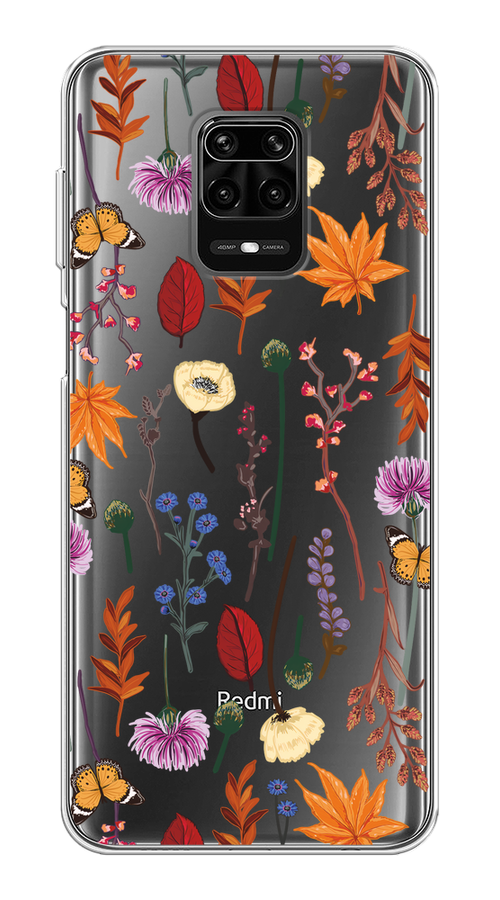 

Чехол на Xiaomi Redmi Note 9S/Note 9 Pro "Orange Purple flowers", Оранжевый;красный;розовый;желтый;прозрачный, 38050-1
