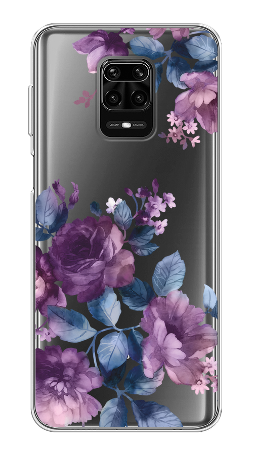 

Чехол на Xiaomi Redmi Note 9S/Note 9 Pro "Purple Blossoms", Синий;фиолетовый, 38050-1
