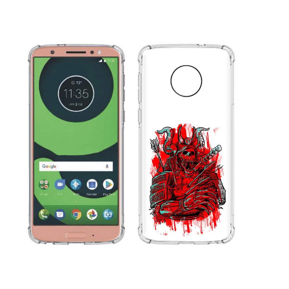 

Чехол MyPads Tocco для Motorola Moto G6 красный скелет воин (PT99805.376.413), Прозрачный, Tocco