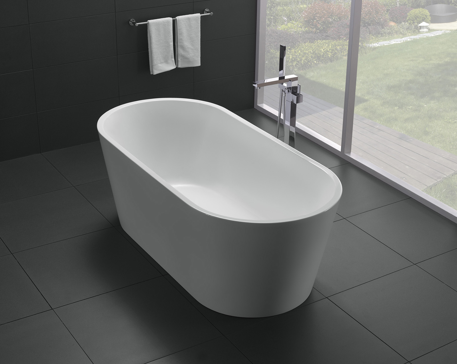 фото Акриловая отдельностоящая ванна belbagno bb71-1500-w0 без перелива, 1500x750x600