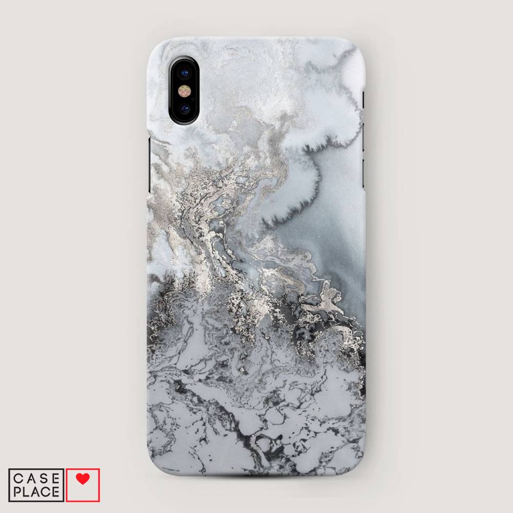 

Пластиковый чехол "Морозная лавина серая" на Apple iPhone XS Max (10S Max), 11920-2
