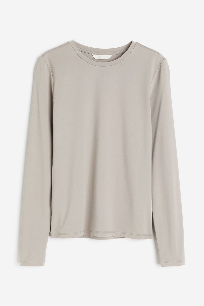 

Лонгслив женский H&M 1191700 серый M, 1191700