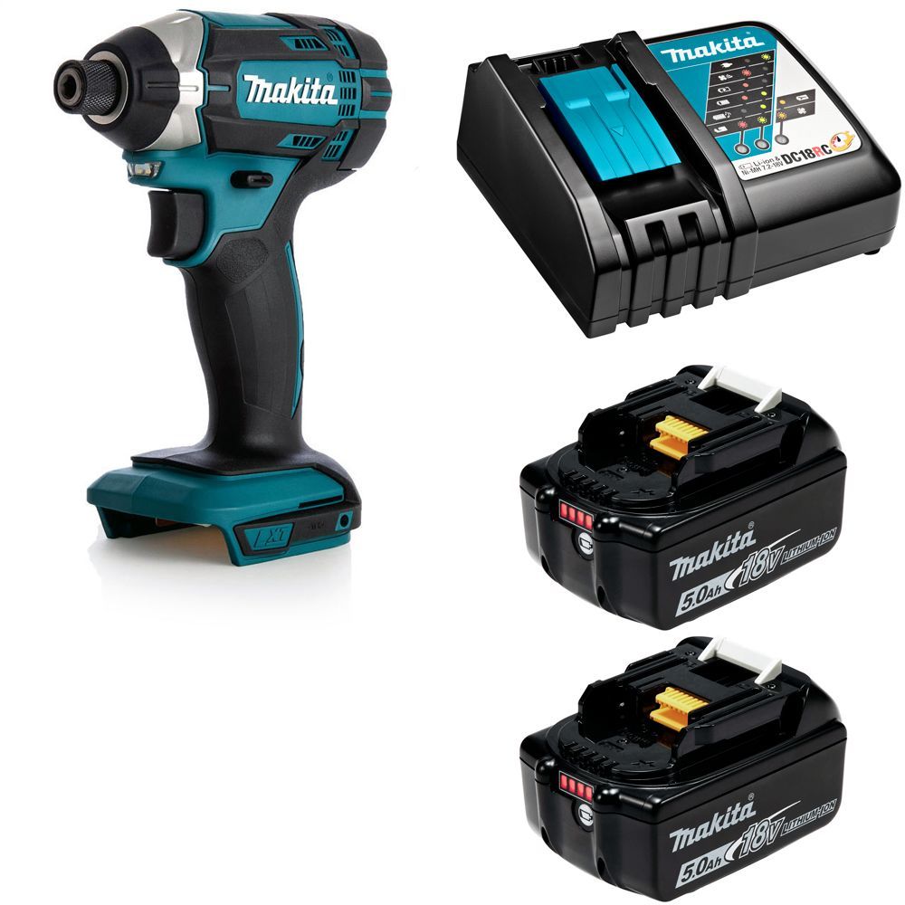 

Аккумуляторный ударный шуруповерт, акк 2x5Ач, з/у, Makita DTD152RTE, DTD152RTE