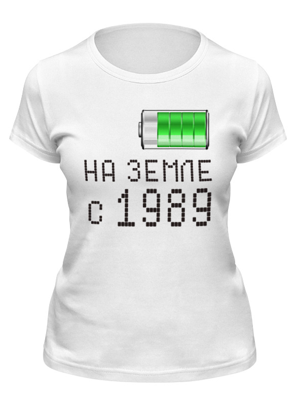 

Футболка женская Printio На земле с 1989 белая S, Белый, На земле с 1989