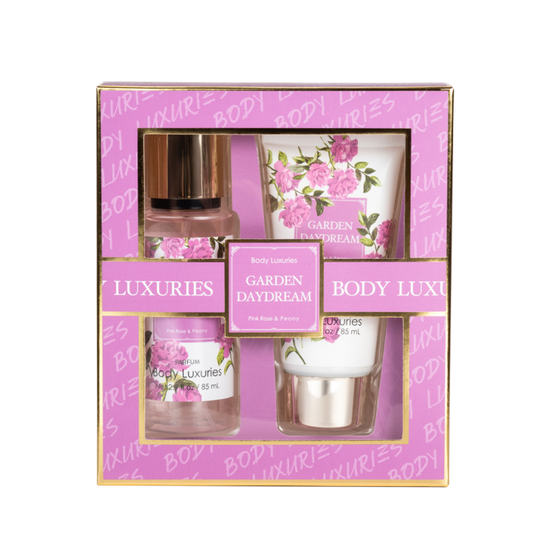 Подарочный набор Body Luxuries Garden Daydream Pink Rose Peony 85 мл и 85 мл парфюмированный лосьон для тела с экстрактом зеленого чая green tea seed daily perfume body lotion