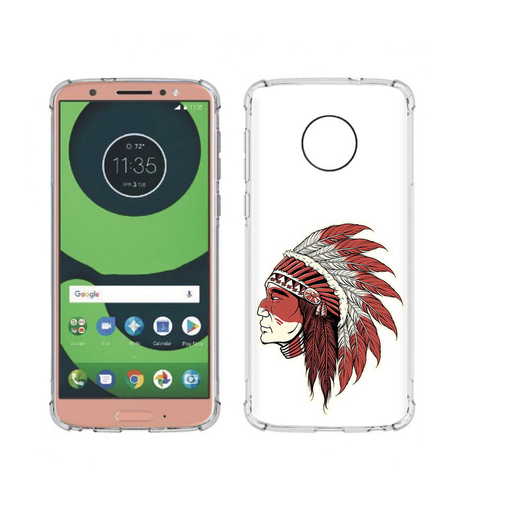 

Чехол MyPads Tocco для Motorola Moto G6 красный индеец (PT99805.376.411), Прозрачный, Tocco