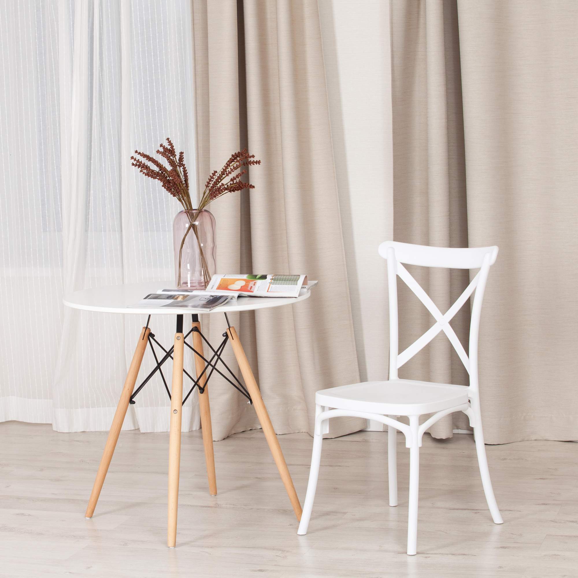 

Стул для кухни TetChair CROSS, пластик, белый, CROSS
