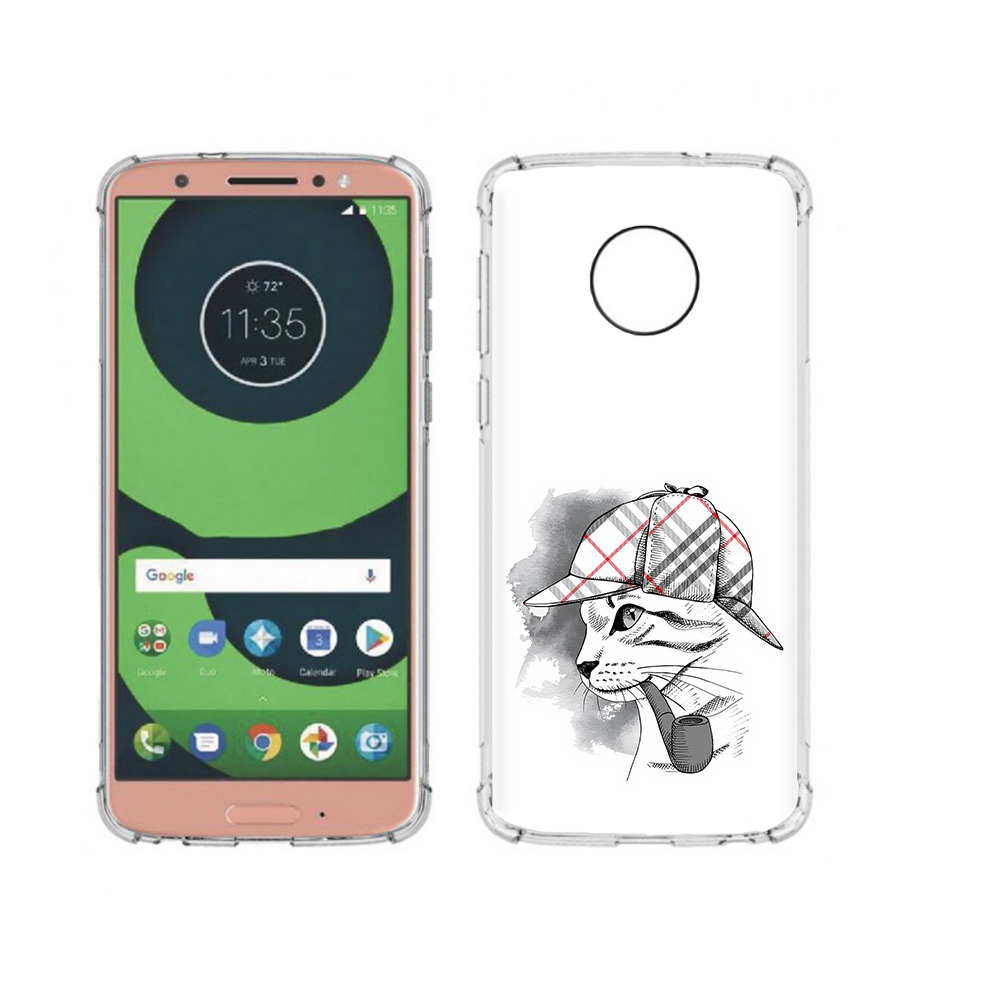 Чехол MyPads Tocco для Motorola Moto G6 кошка с трубкой (PT99805.376.405)