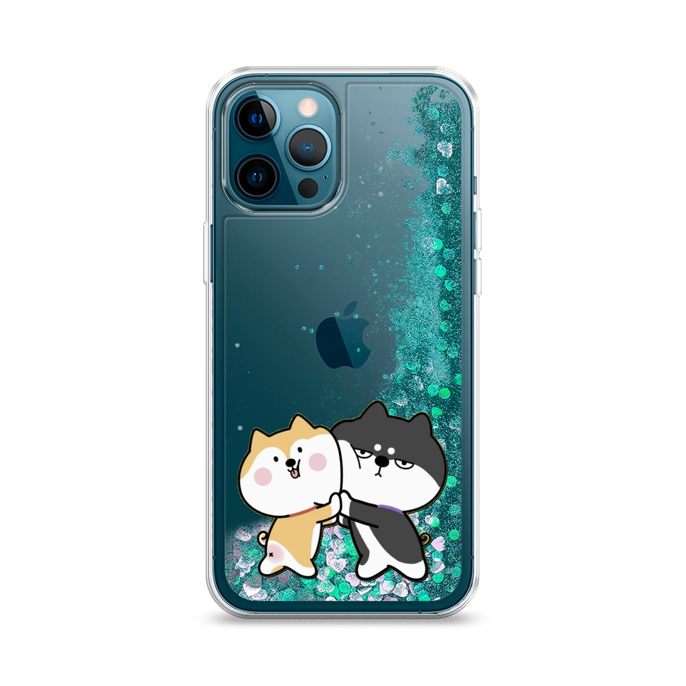 

Жидкий чехол с блестками "Обнимашки акита" на Apple iPhone 12 Pro, 12895-1