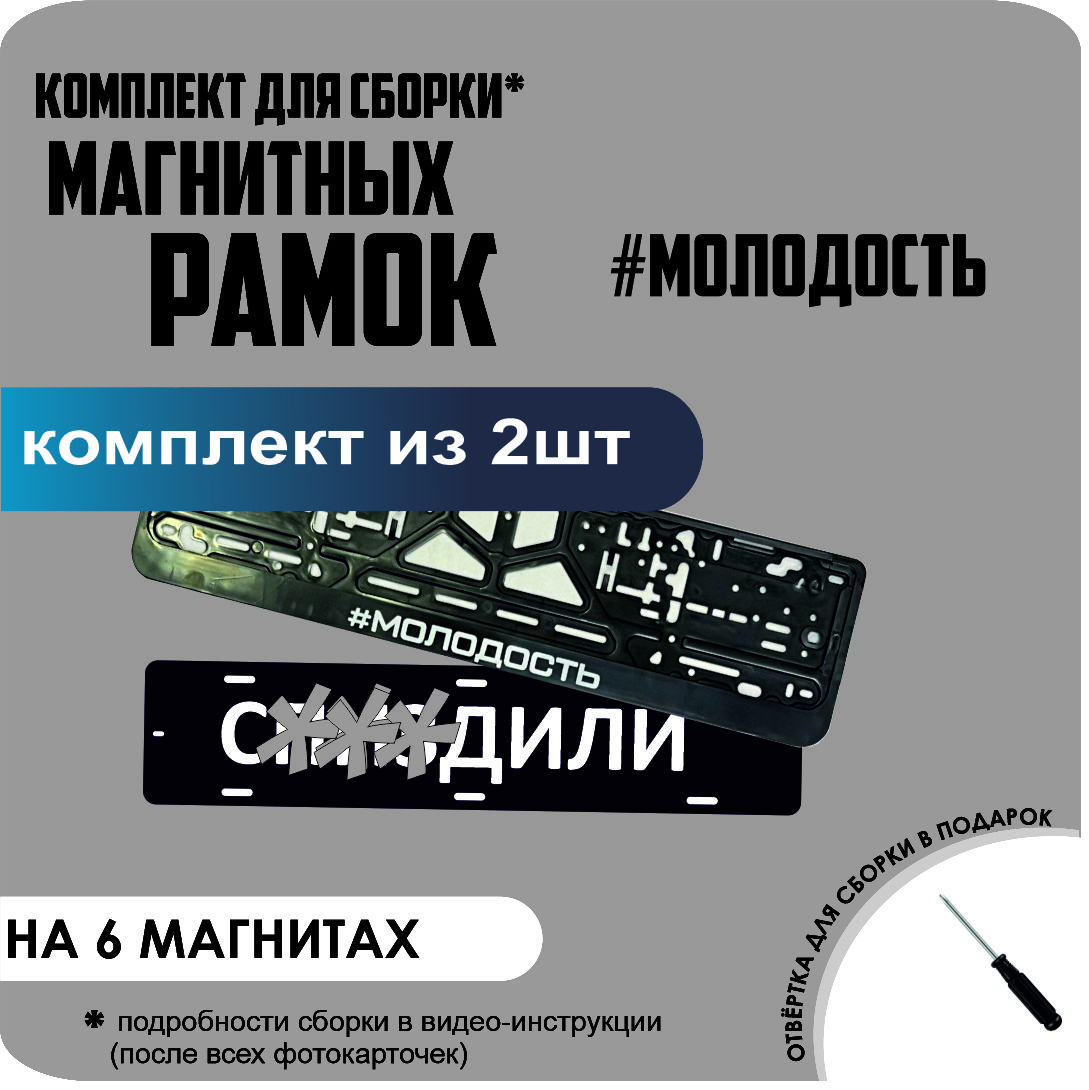 

Магнитные рамки для номеров С..ЗДИЛИ #Молодость стандарт, С..Здили