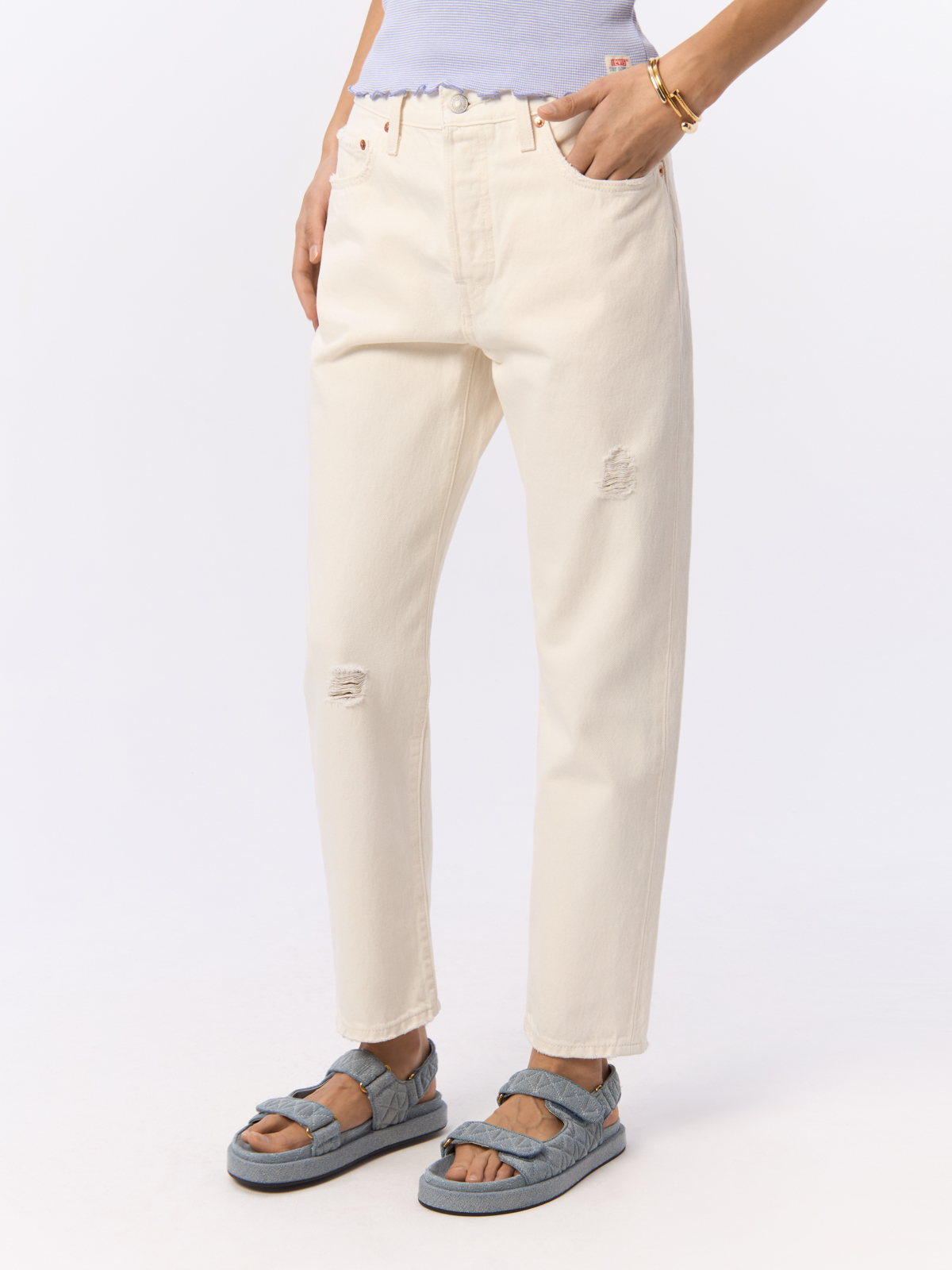 

Джинсы женские Levi's 36200 белые 26-28, Белый, 501