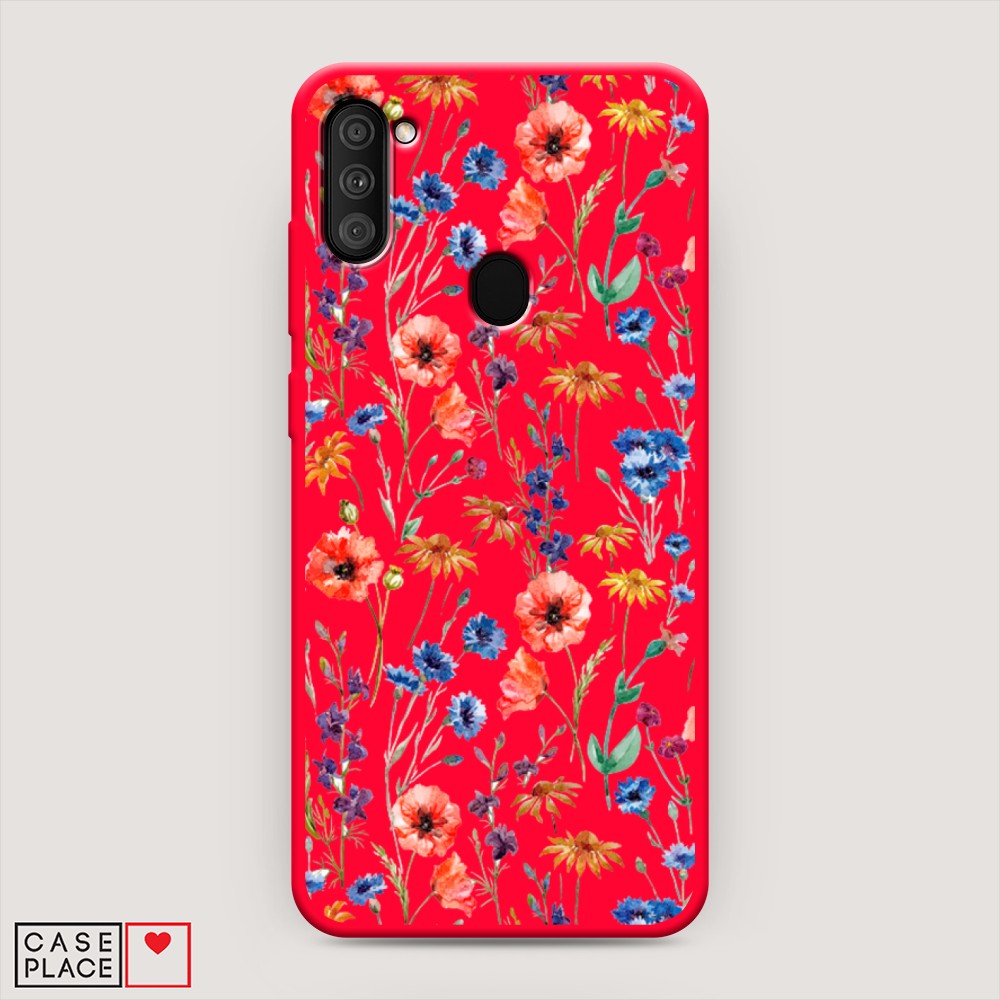 

Чехол Awog на Samsung Galaxy A11 / Самсунг A11 "Маки и васильки фон", 2100153-1