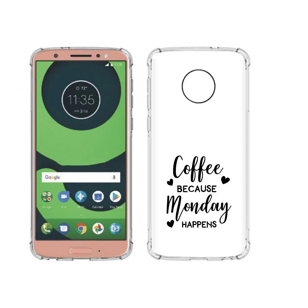 

Чехол MyPads Tocco для Motorola Moto G6 кофе и понедельник стал счастливым, Прозрачный, Tocco