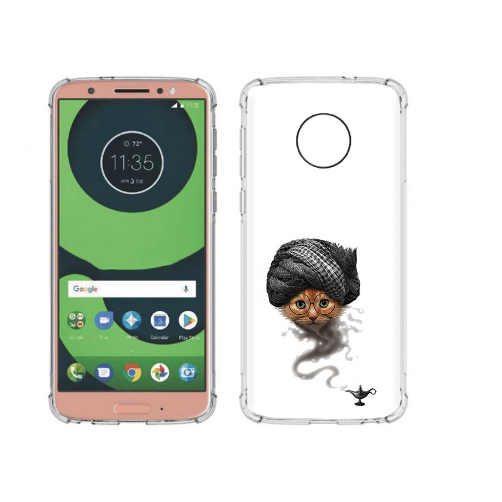 

Чехол MyPads Tocco для Motorola Moto G6 кот джин (PT99805.376.398), Прозрачный, Tocco