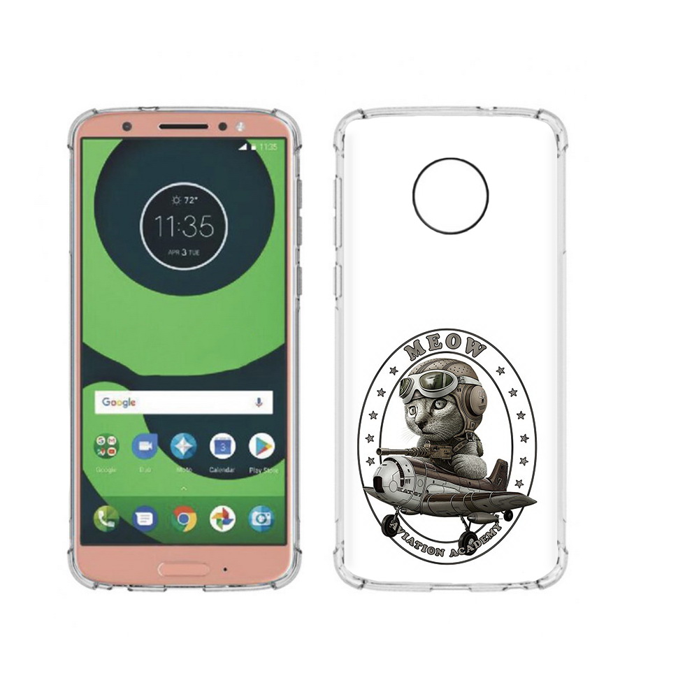 

Чехол MyPads Tocco для Motorola Moto G6 кот в самолете (PT99805.376.395), Прозрачный, Tocco