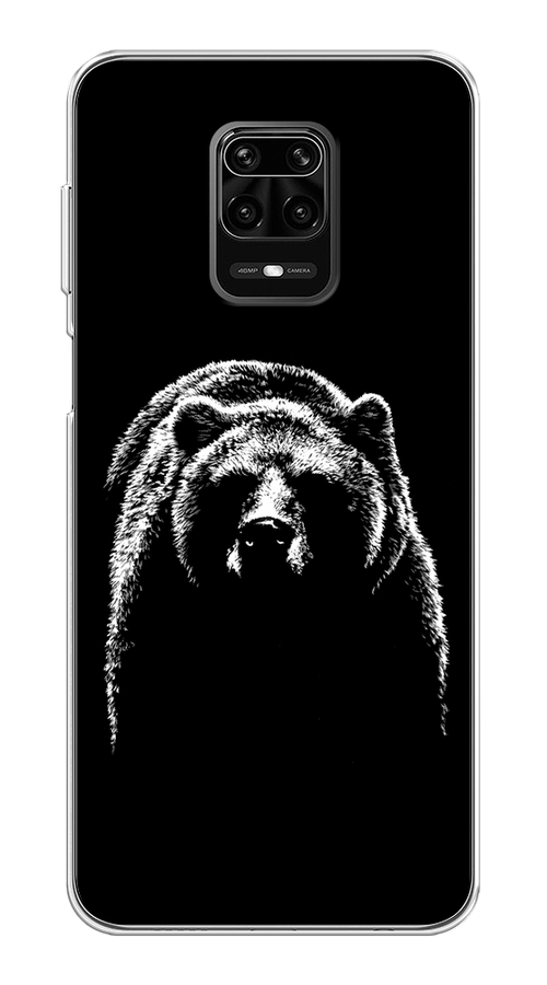 

Чехол на Xiaomi Redmi Note 9S/Note 9 Pro "Медведь в ночи", Белый;черный, 38050-1