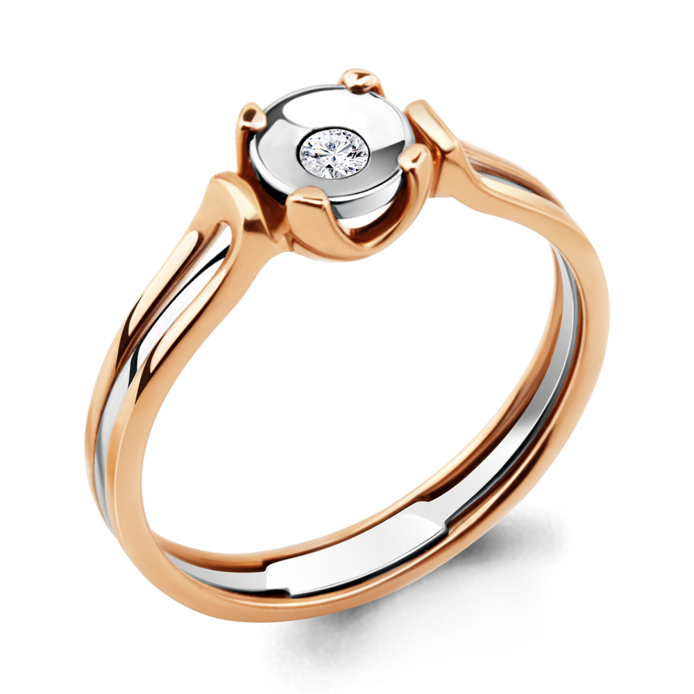 

Кольцо из красного золота с бриллиантом р.  Aquamarine 963450к_585_кз, 963450к_585_кз